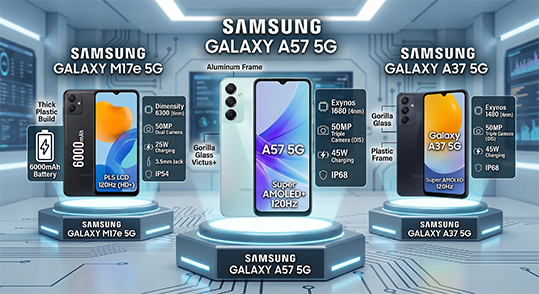 Samsung Galaxy A57 5G Galaxy A37 5G Galaxy M17e 5G