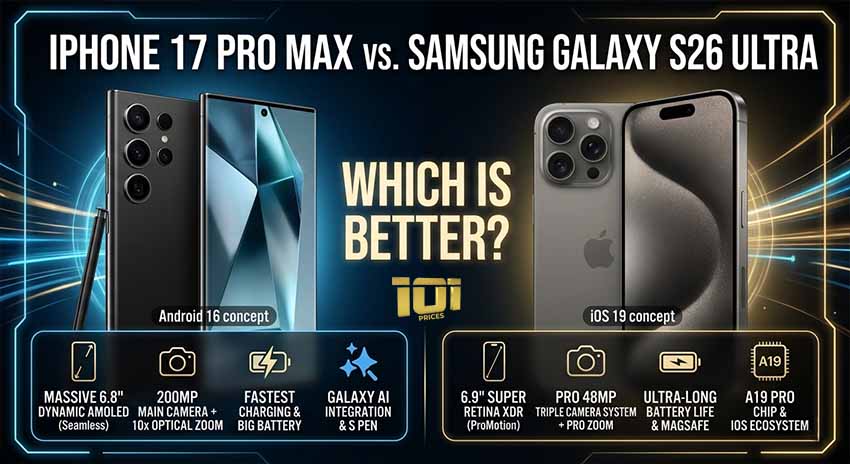 iPhone 17 Pro Max vs Samsung Galaxy S26 Ultra Which is Better